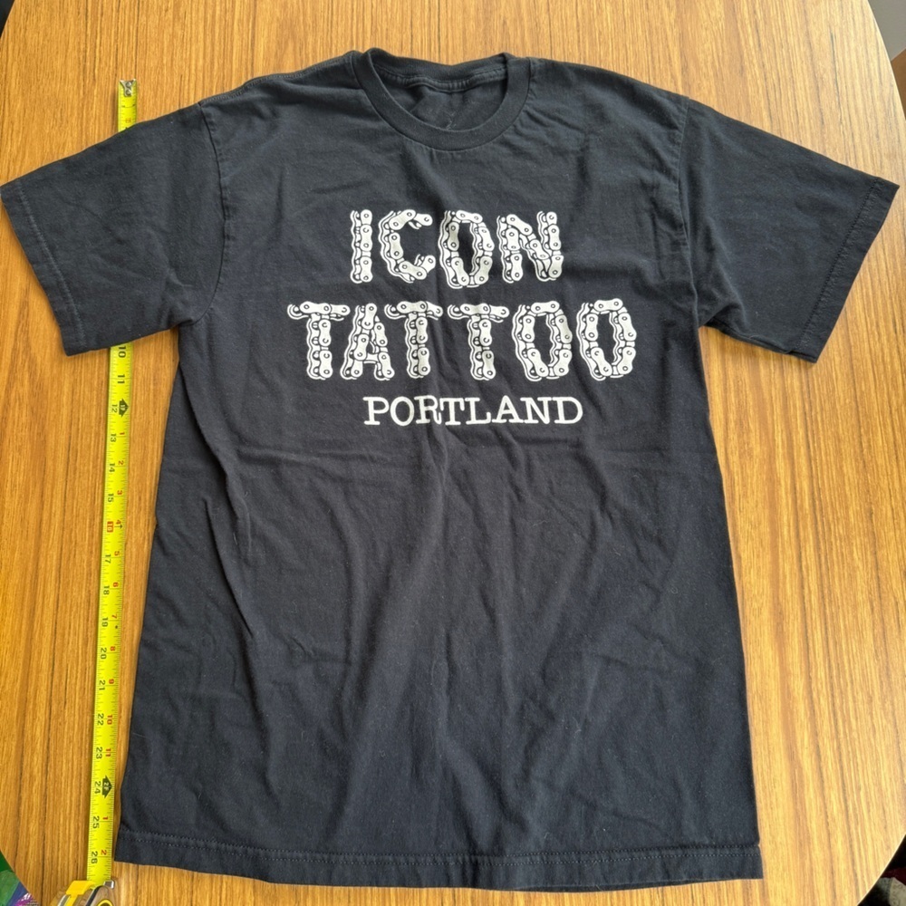 Icon Tattoo Portland Moto Gears Tee | Size Medium | Graphic T-Shirt